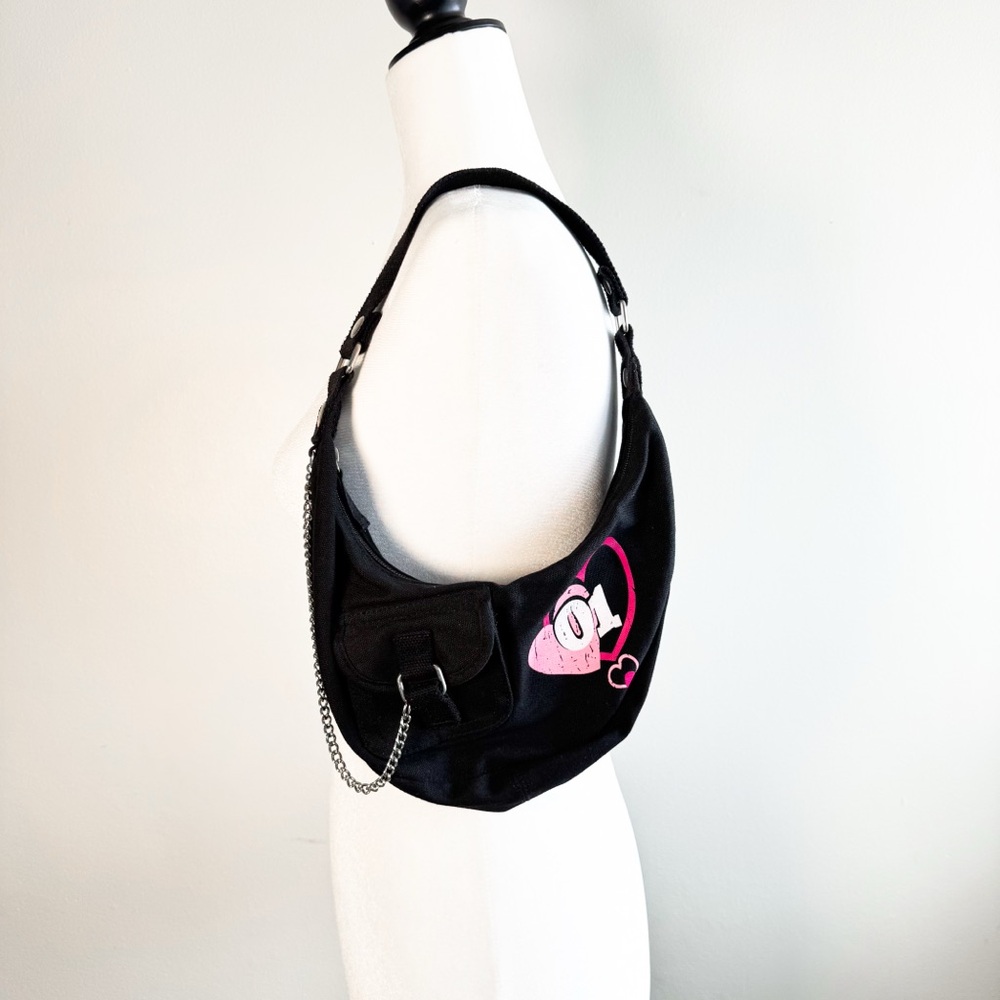 Y2K Black and Pink Shoulder Bag